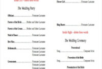10 Wedding Program Templates Free Sample Example Format Regarding Wedding Ceremony Agenda Template