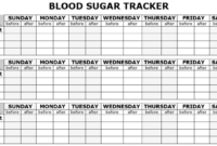 12 Free Blood Sugar Log Templates Sheets Word Excel Throughout Amazing Glucose Monitoring Log Template