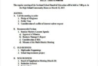 46 Meeting Agenda Templates Free Premium Templates Pertaining To Quality School Board Agenda Template