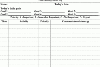5 Free Time Management Forms In Best Time Management Log Template