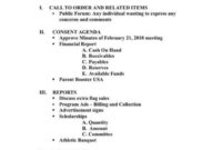 Booster Club Meeting Agenda Template Booster Clubs Intended For Booster Club Meeting Agenda Vorlage