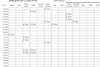 Child Care Log For Baby Log Template