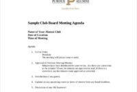 Club Meeting Agenda Template 7 Free Word Pdf Documents Regarding Booster Club Meeting Agenda Vorlage