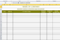 Delivery Schedule Template Excel Spreadsheet Template In Best Shipping Log Template