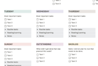 ✊ Weekly Planning Template – Notion Pages ⚡️ Schedule With Regard To Weekly Agenda Template Notion