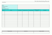 First Aid Monitoring Record In Free First Aid Log Sheet Template