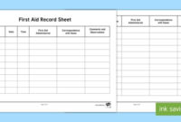 First Aid Record Checklist Teacher Made In First Aid Log Sheet Template
