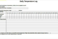 Free 27 Log Templates In Excel For Temperature Log Sheet Template