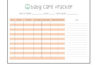 Free Download Baby Care Tracking Sheet Owlet'S Blog Pertaining To Amazing Baby Log Template