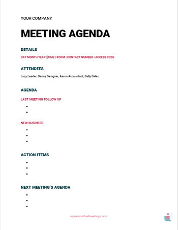 Free Meeting Agenda Template Express Virtual Meetings Within Virtual ...