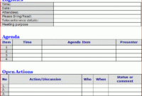 Free Meeting Minutes Template For Printable Template For Meeting Agenda And Minutes