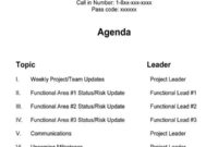 Free Team Meeting Agenda Template For Managers Project In Quality Weekly Team Meeting Agenda Template