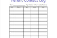 Free Telephone Call Log Template Parent Contact Log In Call Back Log Template