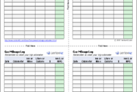 Gas Mileage Log And Mileage Calculator For Excel Pertaining To Fuel Mileage Log Template