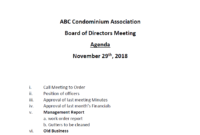 Hoa Board Meeting Agenda Template Meeting Agenda Meeting Intended For Hoa Meeting Agenda Template