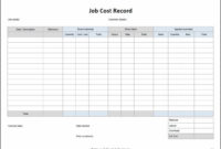 Job Cost Record Template Double Entry Bookkeeping Regarding Cost Card Template