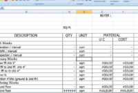 Model Construction Cost Estimate Template Excel Format Intended For Construction Cost Sheet Template