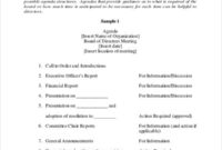 Nonprofit Agenda Templates 7 Free Sample Example Format Intended For First Nonprofit Board Meeting Agenda Template