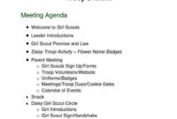 Pin On Girl Scouts With Regard To Best Girl Scout Parent Meeting Agenda Template