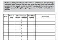 Pin On Template Throughout Blood Pressure Log Template