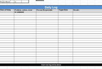 Prince2 Daily Log Template Prince2 Daily Log In Project Manager Daily Log Template