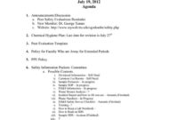 Printable Chemical Safety Committee July 19 2012 Agenda With Regard To Best Safety Committee Meeting Agenda Template