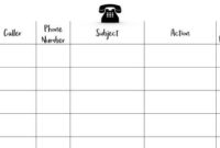 Printable Telephone And Voicemail Log/Tracker Template Pertaining To Printable Voicemail Log Template