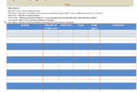 Project Activity Log Excel Template – Project Management In Project Manager Daily Log Template