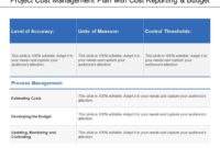Project Cost Management Plan With Cost Reporting And Budget Throughout Amazing Cost Management Plan Template