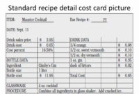 Recipe Cost Card Template Inspirational Beverage Control For Amazing Cost Card Template