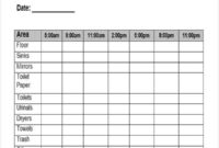 Restroom Cleaning Log Cleaning Schedule Templates Within Restroom Cleaning Log Template