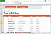 Sales Call Log Organizer For Excel Pertaining To Outside Sales Call Log Template