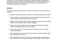 Sample Health And Safety Committee Charter Safety Committee In Safety Committee Meeting Agenda Template