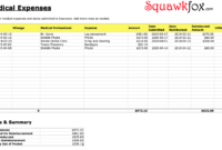 Track Medical Bills With The Medical Expenses Spreadsheet For Amazing Medical Expense Log Template