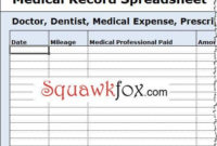 Track Medical Bills With The Medical Expenses Spreadsheet With Medical Expense Log Template