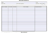 Training Log Templates 10 Free Printable Word Excel Inside Best Employee Training Log Template