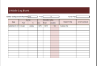 Vehicle Log Book Template For Ms Excel Excel Templates Regarding Car Expense Log Book Template