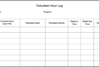 Volunteer Hours Log Resources For Tracking Volunteer Time Pertaining To Best Volunteer Hours Log Sheet Template