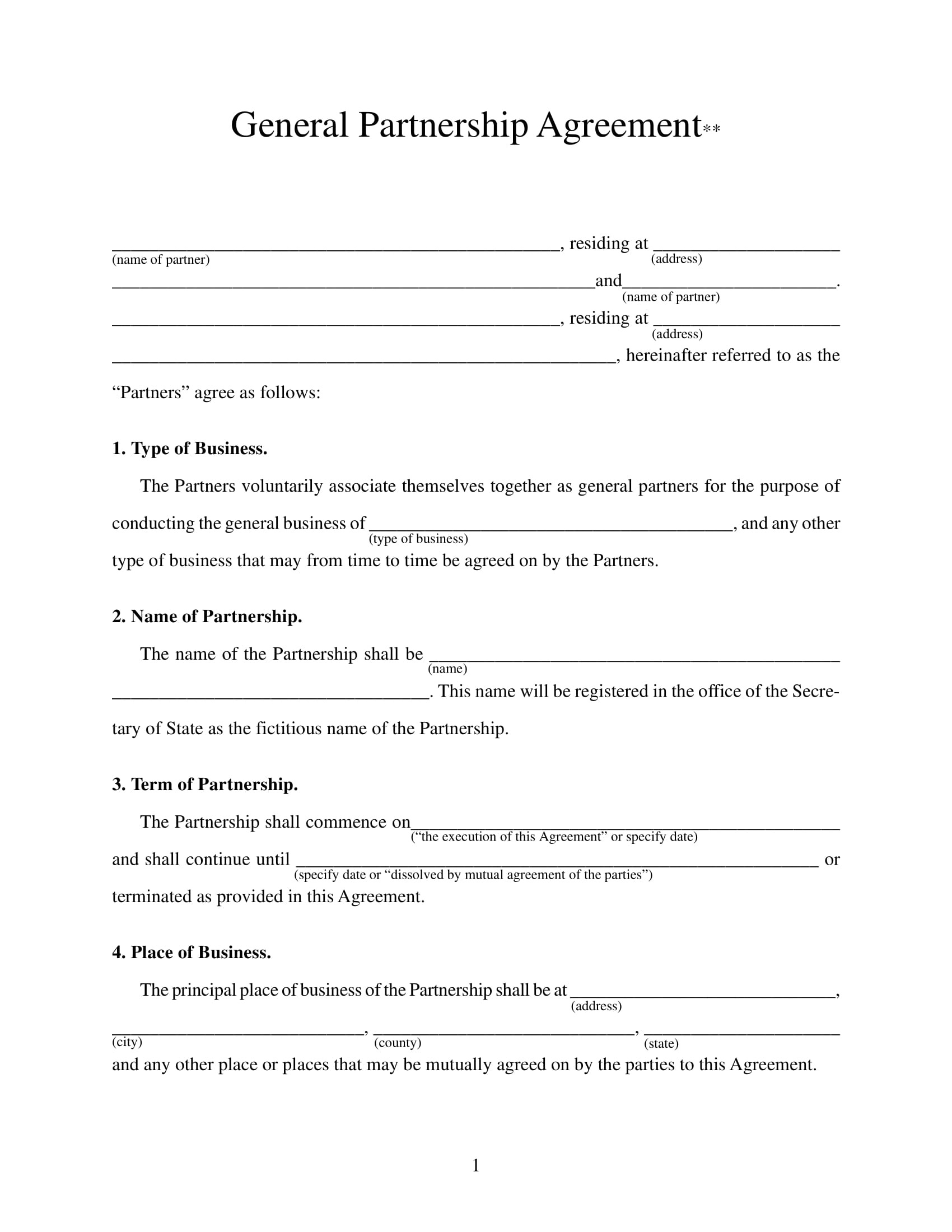 10 50/50 Partnership Agreement Templates Examples Pdf Throughout Contract For Business Partnership Template