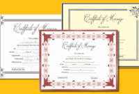 10 Beautiful Marriage Certificate Templates To Try This Season In Printable Marriage Certificate Template Word 10 Designs