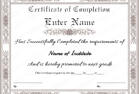 10 Certificate Of Completion Templates Free Download With Regard To Certificate Of Completion Free Template Word