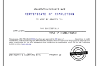 10 Certificate Of Completion Templates Word Excel Pdf Regarding Quality Certificate Of Completion Template Construction