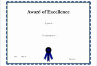 10 Certificate Of Excellence Templates Excel Templates Inside Printable Academic Excellence Certificate