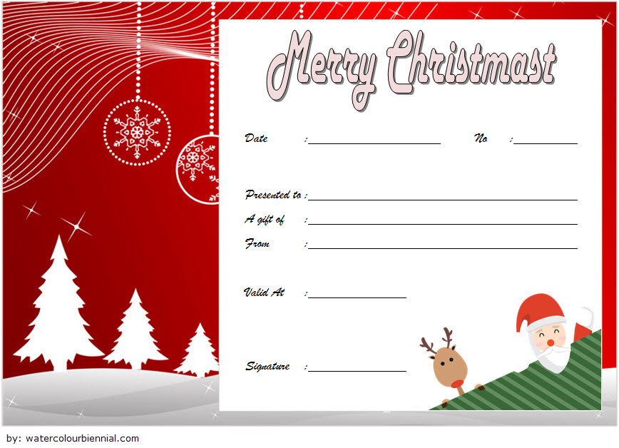 10 Christmas Gift Templates Free Typable Inside Free Free Wedding Gift Certificate Template Word 7 Ideas