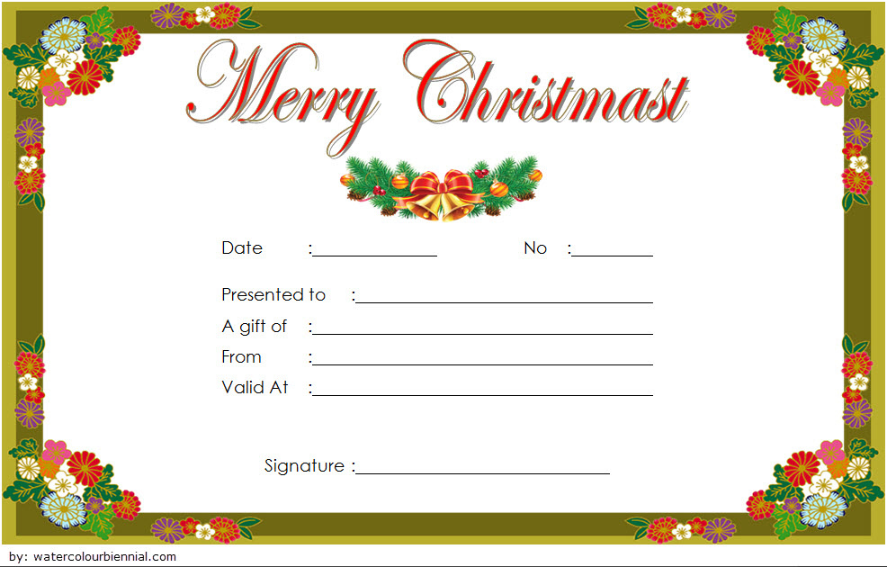 10 Christmas Gift Templates Free Typable Pertaining To Christmas Gift Certificate Template Free Download