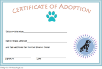 10 Dog Adoption Certificate Free Printable Designs With Pet Adoption Certificate Template