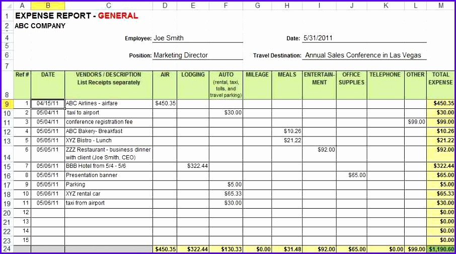 10 Expense Sheet Excel Template Excel Templates Excel Pertaining To Small Business Expense Sheet Templates