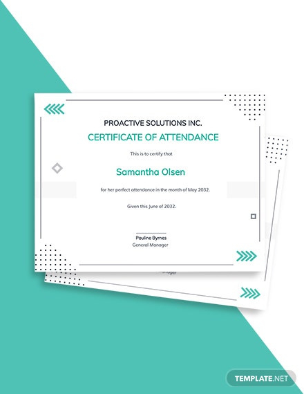 10 Free Attendance Certificate Templates Word Doc For Amazing Perfect Attendance Certificate Template Editable
