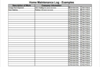 10 Maintenance Log Templates To Download Sample Templates With Regard To Machine Maintenance Log Template