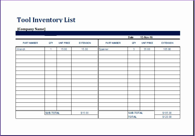 10 Personal Collection Inventory Excel Templates Excel With Regard To Inventory Log Sheet Template